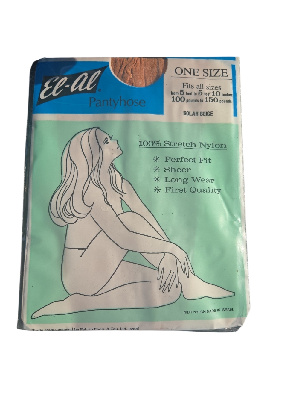 5 Packets El-Al Pantyhose One Size - Solar Beige